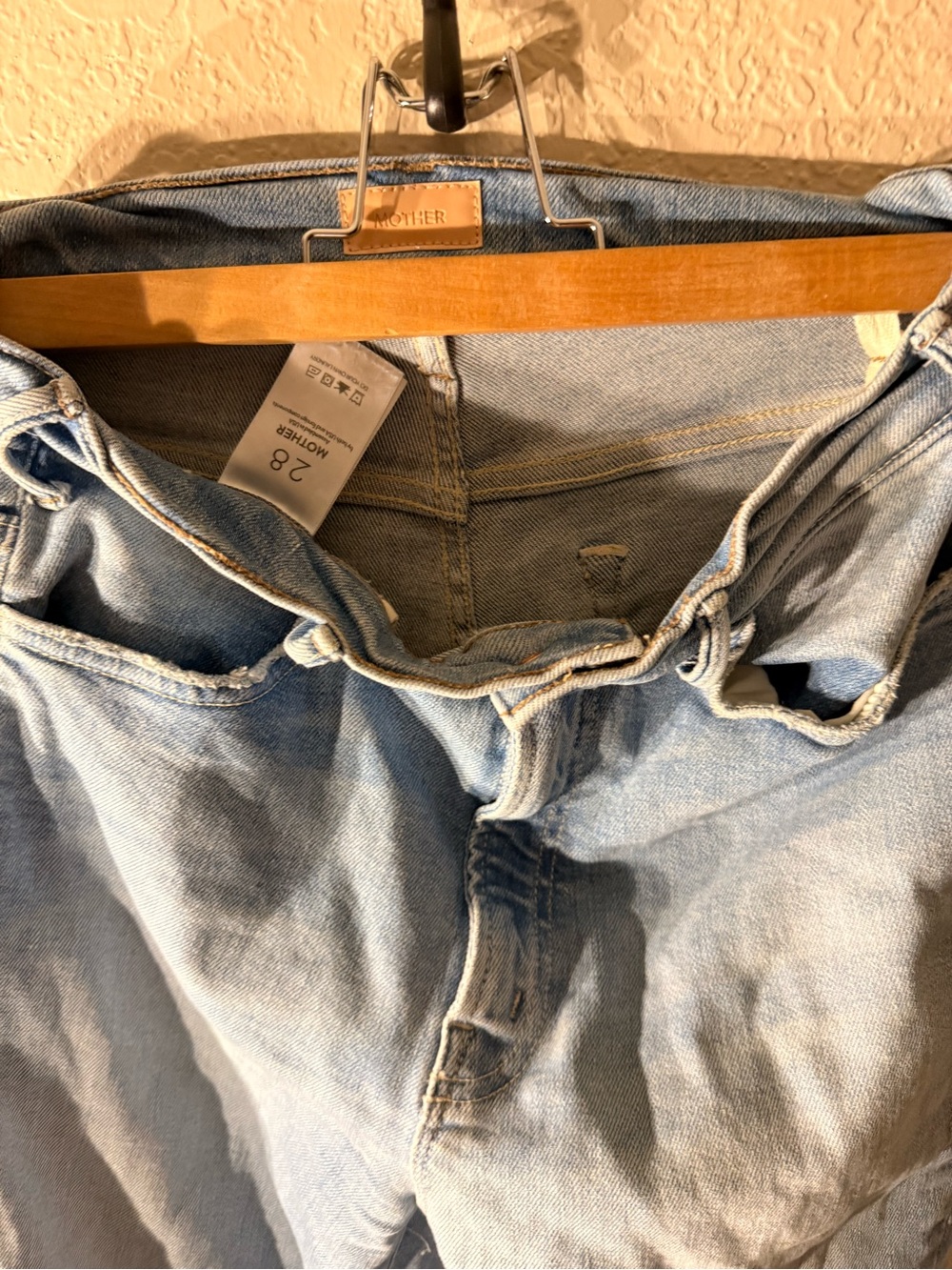 MOTHER Light Wash Boyfriend Jeans